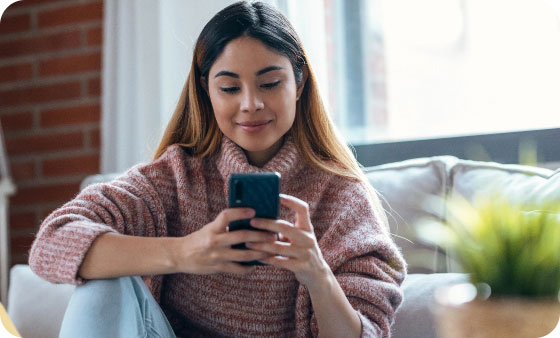 Woman using smart phone