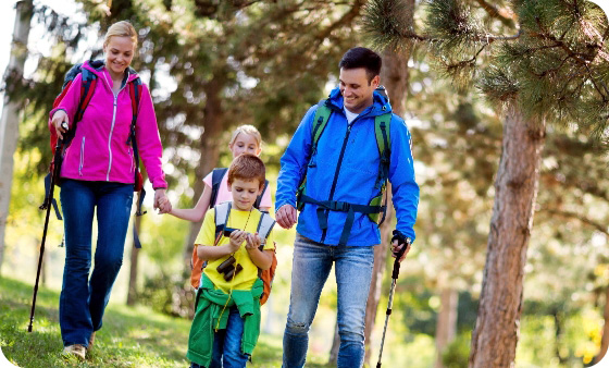 Family hiking