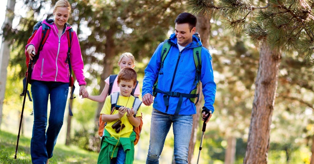 Family hiking mobile