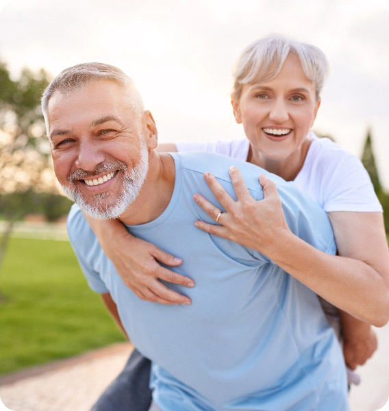 Older couple smiling