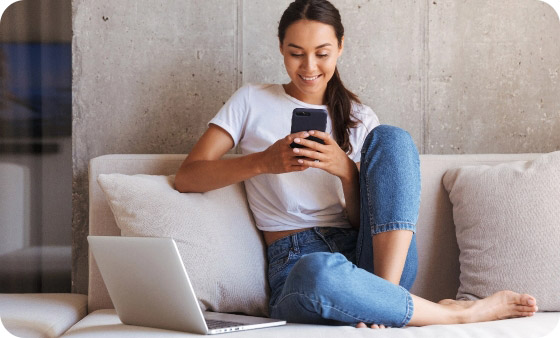 Woman with smartphone