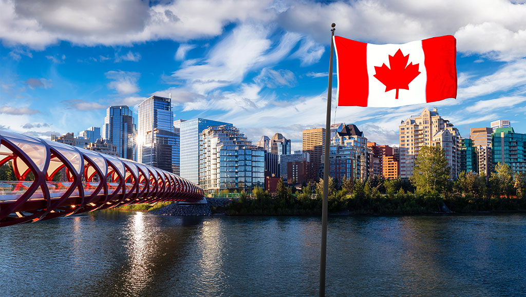 Calgary peace bridge canada flag tablet