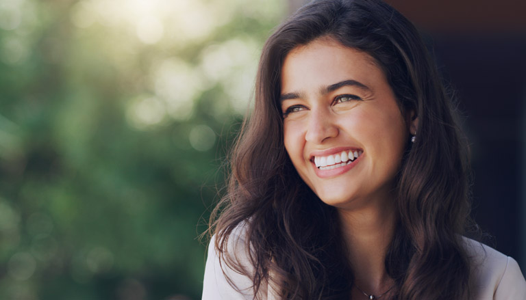 Woman smiling mobile